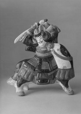  <em>Tsuchi Ningyo (painted Clay Doll)</em>, 19th century. Buff earthenware, clay, 12 x 8 11/16 x 4 5/16 x 11 in. (30.5 x 22 x 11 x 27.9 cm). Brooklyn Museum, Gift of Dr. John P. Lyden, 84.139.18. Creative Commons-BY (Photo: Brooklyn Museum, 84.139.18_bw.jpg)