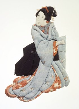  <em>Oshi-e ("Push Picture"), A Geisha (Female Entertainer)</em>, 19th century. Cloth and cardboard, 8 1/2 x 6 1/2 in. (21.6 x 16.5 cm). Brooklyn Museum, Gift of Dr. John P. Lyden, 84.139.21 (Photo: Brooklyn Museum, 84.139.21.jpg)