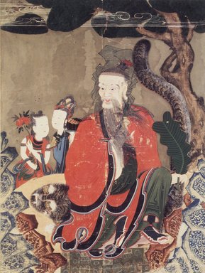  <em>Mountain Spirit (Sanshin)</em>, 19th century. Ink and color on silk, Image: 34 x 24 1/2 in. (86.4 x 62.2 cm). Brooklyn Museum, Designated Purchase Fund, 84.145 (Photo: Brooklyn Museum, 84.145.jpg)