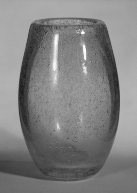 Keith Murray (English, born New Zealand, 1892–1981). <em>Vase</em>, 1930's. Glass, Other: 7 x 4 in. (17.8 x 10.2 cm). Brooklyn Museum, Gift of Paul F. Walter, 84.178.10. Creative Commons-BY (Photo: Brooklyn Museum, 84.178.10_bw.jpg)