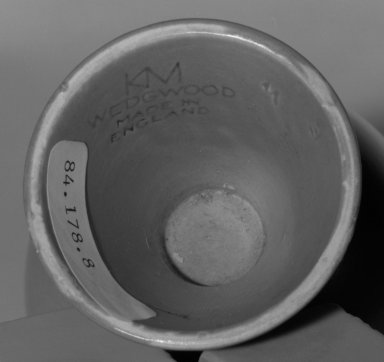 Keith Murray (English, born New Zealand, 1892-1981). <em>Footed Cup</em>, ca. 1933-1936. Glazed earthenware, Other: 3 x 2 5/8 in. (7.6 x 6.7 cm). Brooklyn Museum, Gift of Paul F. Walter, 84.178.8. Creative Commons-BY (Photo: Brooklyn Museum, 84.178.8_mark_bw.jpg)