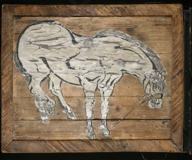  <em>Ema</em>, 18th century. Ink and color on cryptomeria wood, 24 1/8 x 29 1/2 in. (61.3 x 74.9 cm). Brooklyn Museum, Gift of Dr. and Mrs. John P. Lyden, 84.196.1 (Photo: Brooklyn Museum, 84.196.1_IMLS_SL2.jpg)
