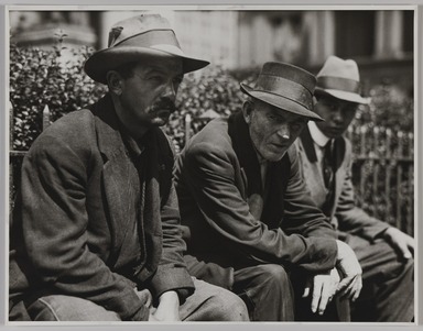 Lewis Wickes Hine (American, 1874-1940). <em>Unemployed.  New York City</em>, 1913. Gelatin silver print, image: 10 1/4 x 13 1/4 in. (26 x 33.7 cm). Brooklyn Museum, Gift of Walter and Naomi Rosenblum, 84.237.5 (Photo: Brooklyn Museum, 84.237.5_PS20.jpg)