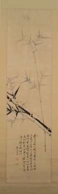  <em>Bamboo, One of Pair</em>, 19th century. Ink on silk, 73 1/2 x 17 1/4 in. (186.7 x 43.8 cm). Brooklyn Museum, Gift of Robert S. Anderson, 84.244.13 (Photo: Brooklyn Museum, 84.244.13.jpg)