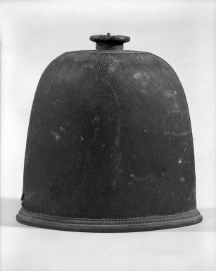  <em>Bell</em>, 14th-16th century. Bronze, 8 1/2 x 8 in. (21.6 x 20.3 cm). Brooklyn Museum, Gift of Dr. Jack Hentel, 84.254.5. Creative Commons-BY (Photo: Brooklyn Museum, 84.254.5_bw.jpg)
