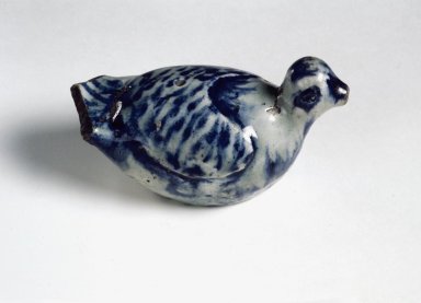  <em>Water Dropper in the Shape of a Bird</em>, 19th century. Porcelain with cobalt blue underglaze decoration, 2 1/8 x 3 1/4 x 1 13/16 in. (5.4 x 8.3 x 4.6 cm). Brooklyn Museum, Gift of John M. Lyden, 84.262.32. Creative Commons-BY (Photo: Brooklyn Museum, 84.262.32.jpg)