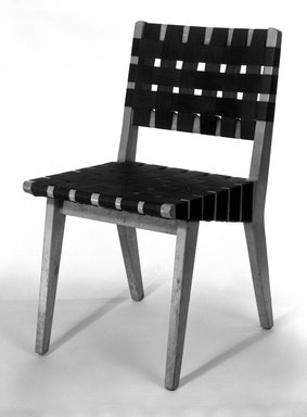 Jens Risom (American, born Denmark, 1916-2016). <em>Side Chair (Model 666WSP)</em>, 1941-1942. Birch, webbing, 30 3/4 x 17 1/4 x 21 1/4 in. (78.1 x 43.8 x 54 cm). Brooklyn Museum, Gift of Geoffrey N. Bradfield, 84.274. Creative Commons-BY (Photo: Brooklyn Museum, 84.274_bw_IMLS.jpg)