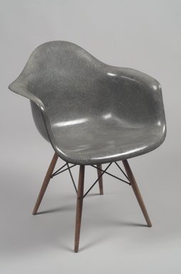 Charles Eames (American, 1907–1978). <em>Armchair</em>, Designed 1950; Manufactured ca. 1951. Fiberglass, plastic, wood, metal, Overall:  33 1/2 x 24 5/8 x 23 1/4 in. (85.1 x 62.5 x 59.1 cm). Brooklyn Museum, Gift of Mr. and Mrs. Anthony W. Roberts, 84.280. Creative Commons-BY (Photo: Brooklyn Museum, 84.280.jpg)