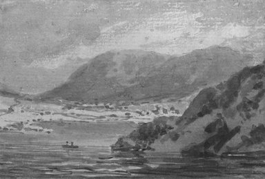 Joseph Mallord William Turner (British, 1775-1851). <em>In the Lake District</em>, n.d. Wash on paper, sheet/composition: 2 3/8 x 3 5/8 in. (6.1 x 9.2 cm). Brooklyn Museum, Gift of Mr. and Mrs. Morton Ostrow, 84.306.4 (Photo: Brooklyn Museum, 84.306.4_bw.jpg)