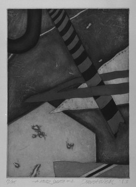 Debra Weier. <em>A Merz Sonata: 4</em>, 1983. Intaglio on paper, sheet: 20 1/8 x 15 1/16 in. (51.1 x 38.3 cm). Brooklyn Museum, Gift of the Printmaking Workshop in honor of Una E. Johnson, 84.307.16. © artist or artist's estate (Photo: Brooklyn Museum, 84.307.16_bw.jpg)