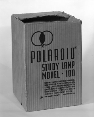 Polaroid Corporation (1937–2001). <em>Table Lamp</em>, mid 1930s. Plastic, metal, and paper, 13 x 11 x 5 1/2 in. (33 x 27.9 x 14 cm). Brooklyn Museum, Gift of Fifty/50, 84.6. Creative Commons-BY (Photo: Brooklyn Museum, 84.6_box_bw.jpg)