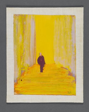 William Clutz (American, born 1933). <em>Study for Brooklyn Bridge 2nd Series</em>, 1965. Oil on paper, 9 1/2 x 7 3/8 in. (24.1 x 18.7 cm). Brooklyn Museum, Bequest of John Fanelli, 85.125.6. © artist or artist's estate (Photo: Brooklyn Museum, 85.125.6_PS1.jpg)