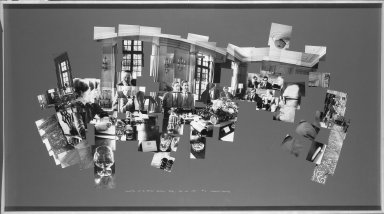 David Hockney (British, born 1937). <em>Luncheon at the British Embassy, Tokyo, Feb. 16, 1983</em>, 1983. Chromogenic photograph collage, 46 x 83 in. (116.8 x 210.8 cm). Brooklyn Museum, Purchased with funds given by Martin E. Kantor, 85.137. © artist or artist's estate (Photo: Brooklyn Museum, 85.137_bw.jpg)