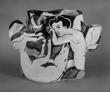 Rudy Autio (American, 1926-2007). <em>"Rolling Horse" Vase</em>, ca. 1984. Ceramic, 14 x 19 x 11 in.  (35.6 x 48.3 x 27.9 cm). Brooklyn Museum, Louis Comfort Tiffany Foundation, 85.14.2. Creative Commons-BY (Photo: Brooklyn Museum, 85.14.2_side2_bw.jpg)