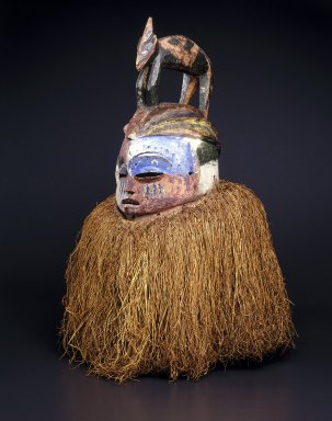 Suku. <em>Hemba Mask</em>, 20th century. Wood, raffia, pigment, 26 x 21 in. (66.0 x 53.3 cm). Brooklyn Museum, Gift of Dr. and Mrs. Abbott A. Lippman, 85.143. Creative Commons-BY (Photo: Brooklyn Museum, 85.143_SL1.jpg)