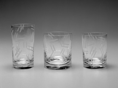Robert Venturi (American, 1925-2018). <em>Glass</em>, ca. 1985. Glass, 4 x 3 1/2 x 3 1/2 in. (10.2 x 8.9 x 8.9 cm). Brooklyn Museum, Gift of Paul F. Walter, 85.158.26. Creative Commons-BY (Photo: , 85.158.24_85.158.25_85.158.26_bw.jpg)
