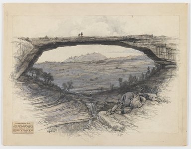 Henry aka Harry Fenn (American, 1845–1911). <em>Rainbow Bridge</em>, n.d. Wash, graphite and charcoal on paper mounted to paperboard, paperboard: 12 1/16 x 15 1/2 in. (30.6 x 39.4 cm). Brooklyn Museum, Gift of Sidney M. Katz, 85.243.3 (Photo: Brooklyn Museum, 85.243.3_IMLS_PS3.jpg)