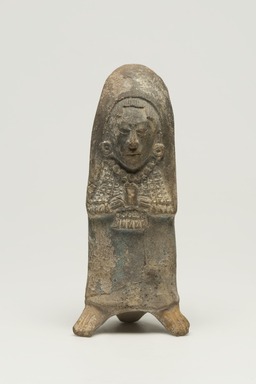 Maya. <em>Woman with Folded Hands (Whistle)</em>, 300-800. Ceramic, traces of pigment, 6 3/8 × 2 7/8 × 2 1/4 in. (16.2 × 7.3 × 5.7 cm). Brooklyn Museum, Gift of Frederic Zeller, 85.262.4. Creative Commons-BY (Photo: Brooklyn Museum, 85.262.4_overall_PS11.jpg)