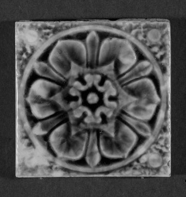 International Tile Company. <em>Tile</em>, 1882–1888. Earthenware, 1/2 x 3 x 3 in. (1.3 x 7.6 x 7.6 cm). Brooklyn Museum, Gift of Florence I. Barnes, 85.6.6. Creative Commons-BY (Photo: Brooklyn Museum, 85.6.6_bw.jpg)