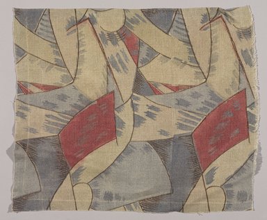 Attributed to Roger Fry (English, 1866–1934). <em>Textile, "Amenophis" Pattern</em>, ca. 1913. Printed linen, 15 x 18 in. (38.1 x 45.7 cm). Brooklyn Museum, Designated Purchase Fund, 86.124 (Photo: Brooklyn Museum, 86.124_PS9.jpg)