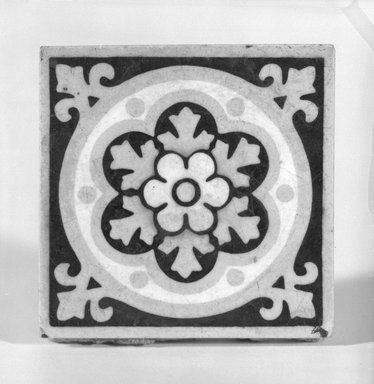 American Encaustic Tile Company Ltd. (1875–1935). <em>Tile</em>, ca. 1880. Glazed earthenware, 3 x 3 in. (7.6 x 7.6 cm). Brooklyn Museum, Gift of Kevin L. Stayton, 86.17.2 (Photo: Brooklyn Museum, 86.17.2_bw.jpg)