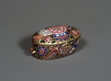  <em>Amulet Box</em>, 19th century. Gold, polychrome enamel, and repoussé decoration, 7/8 x 1 7/8 in., 0.1 lb. (2.3 x 4.8 cm). Brooklyn Museum, Purchased with funds given by Mrs. Carl L. Selden and an anonymous donor in memory of Charles K. Wilkinson and Special Middle Eastern Art Fund, 86.193. Creative Commons-BY (Photo: Brooklyn Museum, 86.193.jpg)
