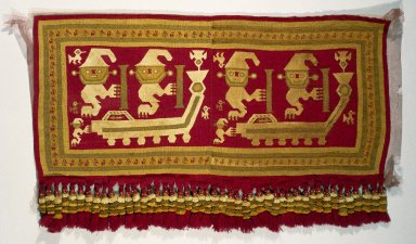 Chimú. <em>Tapestry Panel</em>, 1100-1470. Cotton, camelid fiber, 26 x 43 in. (66 x 109.2 cm). Brooklyn Museum, Gift of the Ernest Erickson Foundation, Inc., 86.224.136. Creative Commons-BY (Photo: Brooklyn Museum, 86.224.136_IMLS_SL2.jpg)