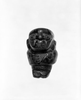  <em>Figurine</em>, 1000–1470. Turquoise, 2 1/4 x 1 1/2 in. Brooklyn Museum, Gift of the Ernest Erickson Foundation, Inc., 86.224.165. Creative Commons-BY (Photo: Brooklyn Museum, 86.224.165_bw.jpg)