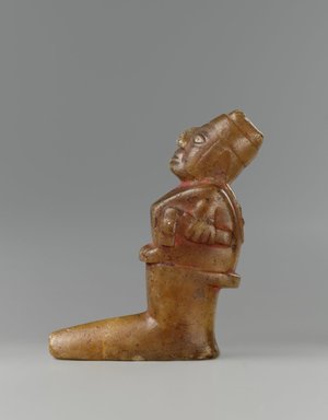 Wari. <em>Spear Thrower</em>, 700-1000. Stone, 3 1/2 x 1 1/8 x 3 1/4 in. (8.9 x 2.9 x 8.3 cm). Brooklyn Museum, Gift of the Ernest Erickson Foundation, Inc., 86.224.30. Creative Commons-BY (Photo: Brooklyn Museum, 86.224.30_profile_left_PS6.jpg)