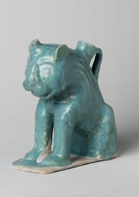  <em>Aquamanile in the Form of a Lion</em>, 12th century. Ceramic, glaze, 7 11/16 x 4 5/16 x 6 7/8 in. (19.5 x 11 x 17.5 cm). Brooklyn Museum, Gift of the Ernest Erickson Foundation, Inc., 86.227.6. Creative Commons-BY (Photo: Brooklyn Museum, 86.227.6_threequarter_left_PS11.jpg)