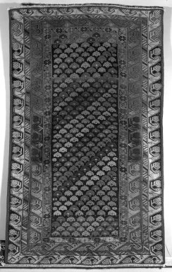  <em>Carpet</em>, 19th century. Wool warp, weft and pile, Old Dims: 70 x 43 in. (177.8 x 109.2 cm). Brooklyn Museum, Gift of the Ernest Erickson Foundation, Inc., 86.227.94. Creative Commons-BY (Photo: Brooklyn Museum, 86.227.94a_overall_acetate_bw.jpg)