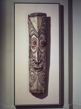 Sawos. <em>Shield</em>, 20th century. Wood, bamboo, rattan, pigment, 58 x 13 1/2 x 6 1/4 in. (147.3 x 34.3 x 15.9 cm). Brooklyn Museum, Gift of Marcia and John Friede and Mrs. Melville W. Hall, 86.229.18. Creative Commons-BY (Photo: Brooklyn Museum, 86.229.18.jpg)