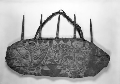 Iatmul. <em>Skull Rack</em>, early 20th century. Palm spathe, bamboo, wood, raffia, pigment, 36 1/2 x 49 x 3 in. (92.7 x 124.5 x 7.6 cm). Brooklyn Museum, Gift of Evelyn A. J. Hall and John A. Friede, 86.229.20. Creative Commons-BY (Photo: Brooklyn Museum, 86.229.20_bw.jpg)
