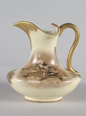 Hampshire Pottery. <em>Pitcher</em>, ca. 1892. Earthenware, 6 1/2 x 6 x 4 1/2 in. (16.5 x 15.2 x 11.4 cm). Brooklyn Museum, Gift of Mr. and Mrs. Jay Lewis, 86.242.3. Creative Commons-BY (Photo: Brooklyn Museum, 86.242.3_PS5.jpg)