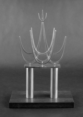 Bernard Bernstein (American, born 1928). <em>Torah Crown</em>, ca. 1970. Silver, 16 3/4 x 9 x 2 1/4 in. (42.5 x 22.9 x 5.7 cm). Brooklyn Museum, Gift of Joseph and Rosalyn Newman, 86.245. Creative Commons-BY (Photo: Brooklyn Museum, 86.245_bw.jpg)