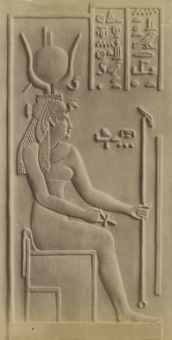 Antonio Beato (Italian and British, ca. 1825-ca.1903). <em>Isis a Denderah</em>, 19th century. Albumen silver photograph, image/sheet: 9 5/16 x 4 3/4 in. (23.6 x 12 cm). Brooklyn Museum, Gift of Alan Schlussel, 86.250.25 (Photo: Brooklyn Museum, 86.250.25_PS4.jpg)