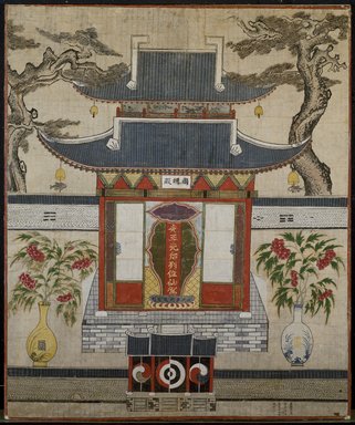  <em>Spirit Shrine</em>, June 1811. Ink and color on paper, 67 5/16 × 56 5/8 in. (171 × 143.8 cm). Brooklyn Museum, Designated Purchase Fund, 86.25 (Photo: Brooklyn Museum, 86.25_SL3.jpg)