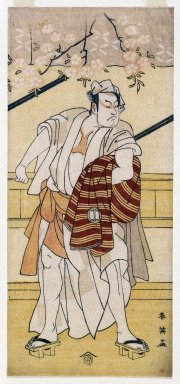 Katsukawa Shunei (Japanese, 1762-1819). <em>Sakata Hangoro</em>, ca. 1770. Color woodblock print on paper, 12 3/4 x 5 11/16 in. (32.3 x 14.5 cm). Brooklyn Museum, Gift of Mr. and Mrs. Ran Hettena, 86.263.7 (Photo: Brooklyn Museum, 86.263.7_print_IMLS_SL2.jpg)