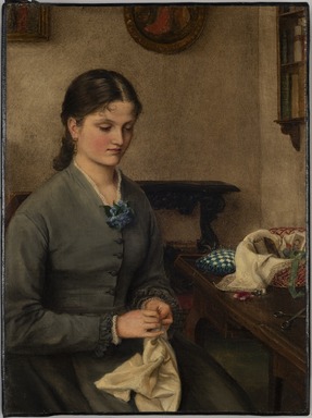 Esther Frances (Francesca) Alexander (American, 1837-1917). <em>Woman Sewing (Paolina Pistolesi)</em>, ca. 1880. Oil on canvas, 12 5/8 x 9 5/16 in. (32 x 23.7 cm). Brooklyn Museum, Gift of Mr. and Mrs. Wilbur L. Ross, Jr., 86.281.1 (Photo: Brooklyn Museum, 86.281.1_PS11.jpg)