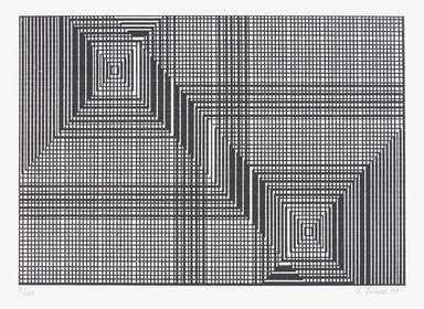 Leroy Lamis (1925-2010). <em>Untitled: Computer Generated Image</em>, 1987. Off-set lithograph on vellum, sheet: 9 13/16 x 12 3/4 in. (24.9 x 32.4 cm). Brooklyn Museum, Purchased with funds given by Henry and Cheryl Welt, 87.161.20. © artist or artist's estate (Photo: Brooklyn Museum, 87.161.20_PS11.jpg)