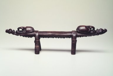  <em>Headrest</em>, 20th century. Wood, bamboo, plant fiber, pigment, 5 1/4 x 21 x 4 3/8 in. (13.3 x 53.3 x 11.1 cm). Brooklyn Museum, Gift of Marcia and John Friede and Mrs. Melville W. Hall, 87.218.41. Creative Commons-BY (Photo: Brooklyn Museum, 87.218.41.jpg)