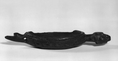  <em>Cosmetic Dish</em>. Wood, 1 x 7 7/16 x 2 5/8 in. (2.5 x 18.9 x 6.7 cm). Brooklyn Museum, Gift of Marcia and John Friede and Mrs. Melville W. Hall, 87.218.60. Creative Commons-BY (Photo: Brooklyn Museum, 87.218.60_bw.jpg)