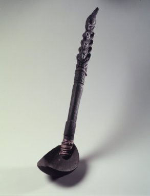  <em>Ladle</em>, early 20th century. Wood, coir, coconut shell, 18 1/4 x 3 1/2 x 4 1/2 in. (46.4 x 8.9 x 11.4 cm). Brooklyn Museum, Gift of Marcia and John Friede and Mrs. Melville W. Hall, 87.218.9. Creative Commons-BY (Photo: Brooklyn Museum, 87.218.9.jpg)