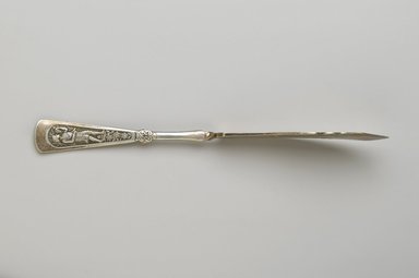 1847 Rogers Brothers. <em>Butter Knife</em>, ca. 1885. Silver plate, 7 1/2 x 1 in. (19.1 x 2.5 cm). Brooklyn Museum, Gift of Dr. and Mrs. George Liberman, 87.223.3. Creative Commons-BY (Photo: Brooklyn Museum, 87.223.3_view2_PS2.jpg)