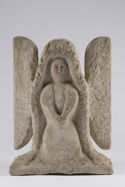 William Edmondson (American, 1874–1951). <em>Angel</em>, n.d. Limestone, 18 1/2 x 13 1/2 x 7 in. (47.0 x 34.3 x 17.8 cm). Brooklyn Museum, Gift of Mr. and Mrs. Alastair B. Martin, the Guennol Collection, 87.28 (Photo: Brooklyn Museum, 87.28_front_PS22.jpg)
