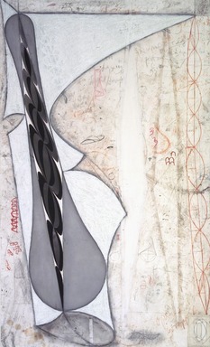 John Newman (American, born 1952). <em>Untitled</em>, 1986. Chalk, pastel, graphite, conte crayon, china marker, Magic marker and linen tape on paper, 116 1/4 x 72 3/4in. (295.3 x 184.8cm). Brooklyn Museum, Purchased with funds given by Harry Kahn and Bette and Herman Ziegler, 87.32. © artist or artist's estate (Photo: Brooklyn Museum, 87.32.jpg)