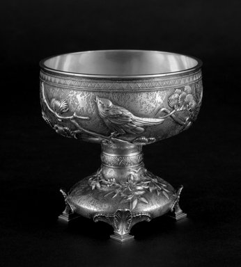 Tiffany & Company (American, founded 1853). <em>Nut Dish</em>, ca. 1882. Silver, 4 x 4 x 4 in. (10.2 x 10.2 x 10.2 cm). Brooklyn Museum, Gift of Dr. and Mrs. Matthew Newman, 87.72. Creative Commons-BY (Photo: Brooklyn Museum, 87.72_bw.jpg)