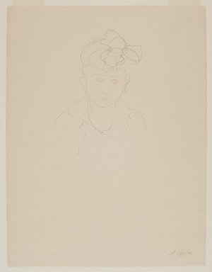 Auguste Rodin (French, 1840-1917). <em>Head of Jean Simpson (Tête de Jean Simpson)</em>, 1903. Graphite on wove paper, 12 7/8 × 9 7/8 in. (32.7 × 25.1 cm). Brooklyn Museum, Gift of the Iris and B. Gerald Cantor Foundation, 87.94.3 (Photo: Brooklyn Museum, 87.94.3_PS11.jpg)