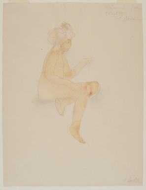 Auguste Rodin (French, 1840-1917). <em>Miss Jean Simpson, Seated (Mlle Jean Simpson, assise)</em>, 1903. Graphite and watercolor on wove paper, 12 7/8 × 9 7/8 in. (32.7 × 25.1 cm). Brooklyn Museum, Gift of the Iris and B. Gerald Cantor Foundation, 87.94.4 (Photo: Brooklyn Museum, 87.94.4_PS11.jpg)