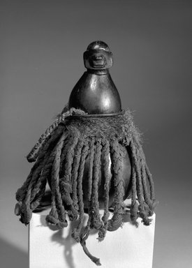 Zaramo. <em>Medicine Container</em>, 20th century. Gourd, fur, fiber, wood, 6 x 4 1/2 in. (15.2 x 11.4 cm). Brooklyn Museum, Gift of Drs. John I. and Nicole Dintenfass, 88.188.3. Creative Commons-BY (Photo: Brooklyn Museum, 88.188.3_bw.jpg)